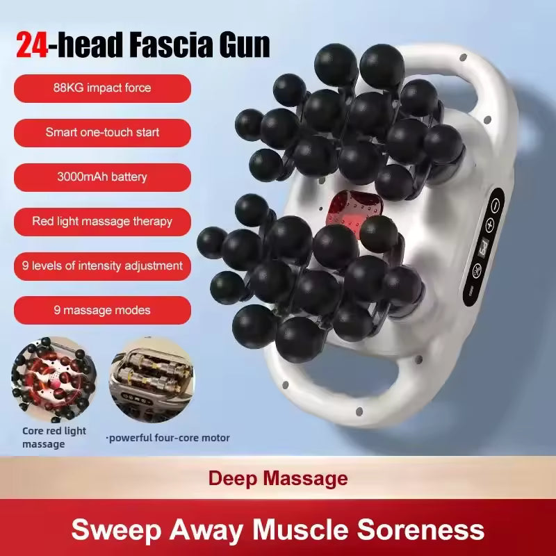 22-Head Fascia Gun High-Frequency Vibration Body Massage Gun